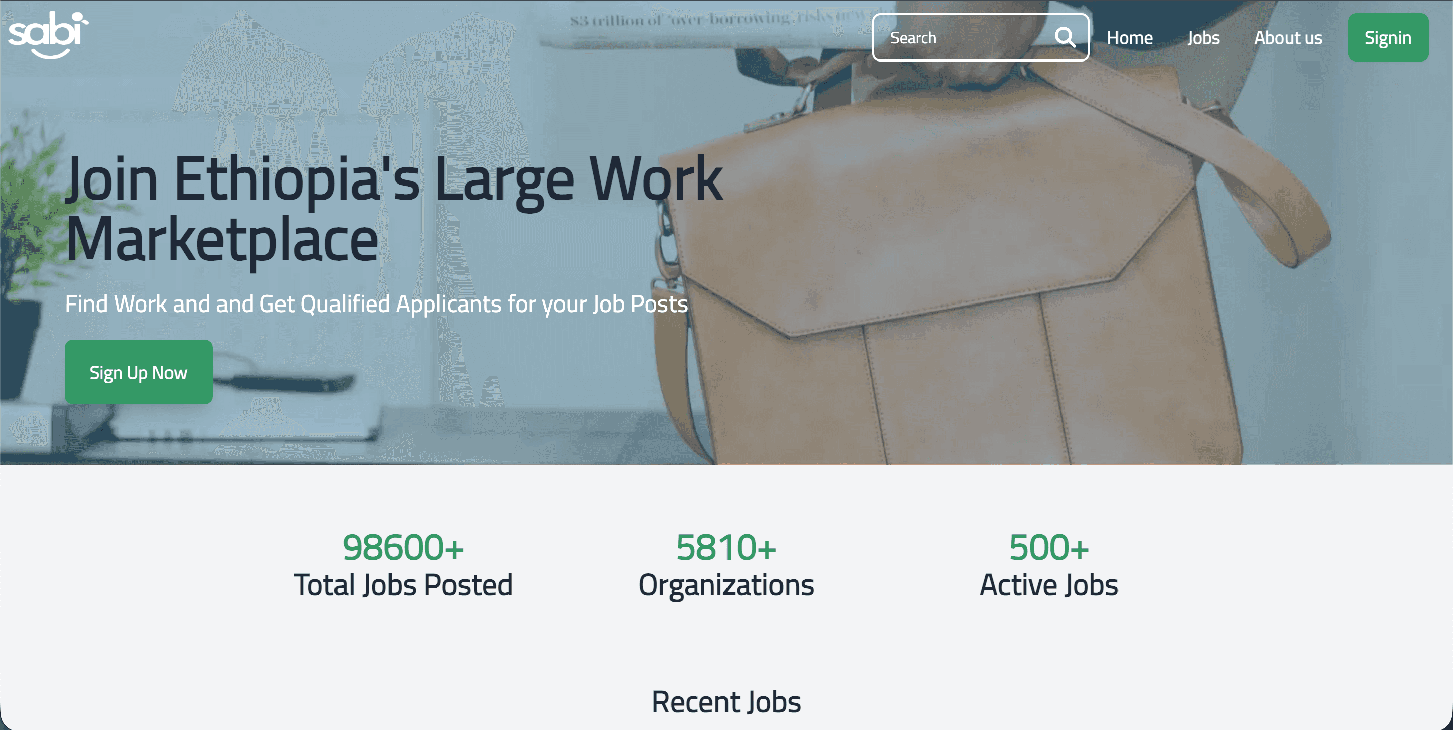 Sabi-jobs website screenshot